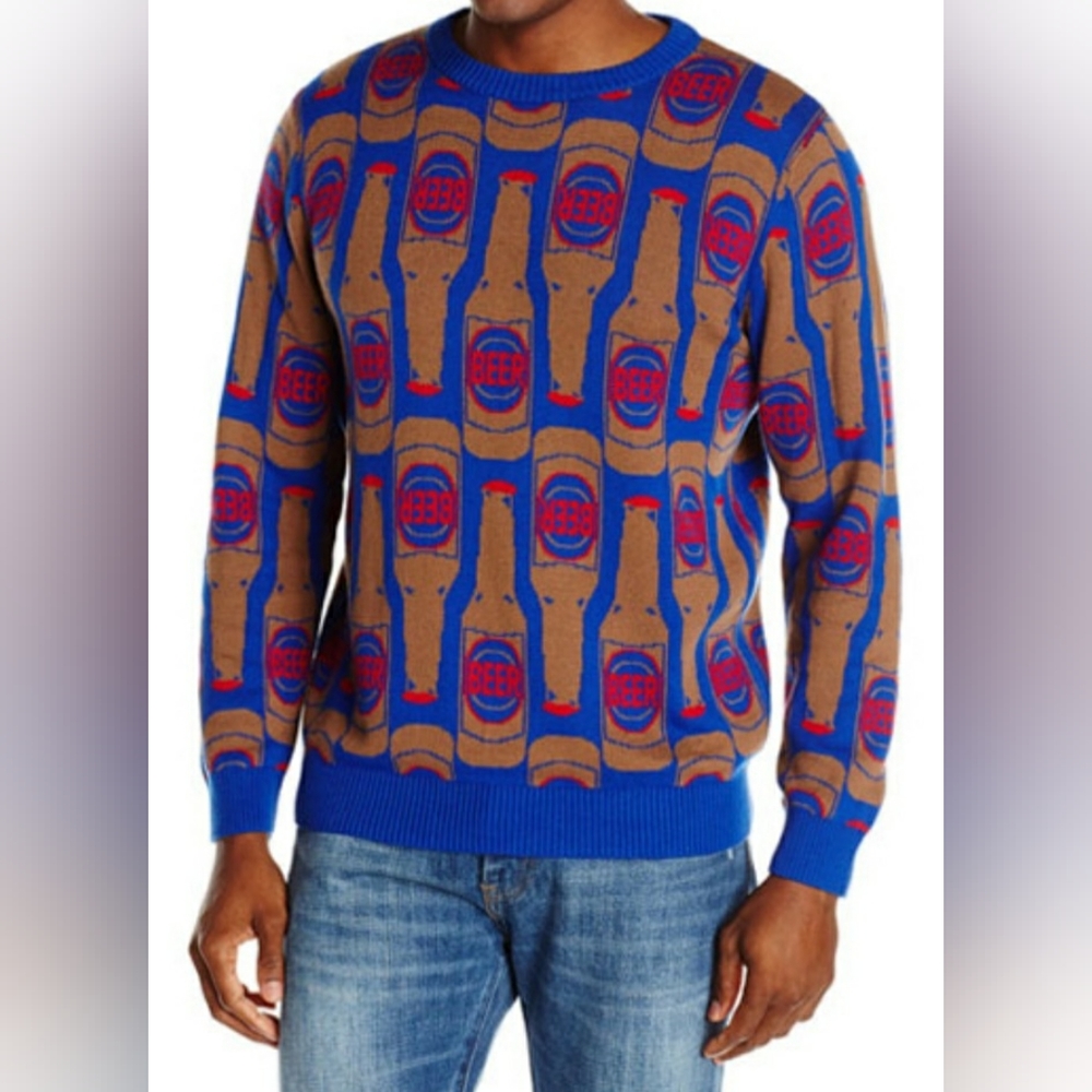 Alex stevens beer 🍺 all over printed sweater size large